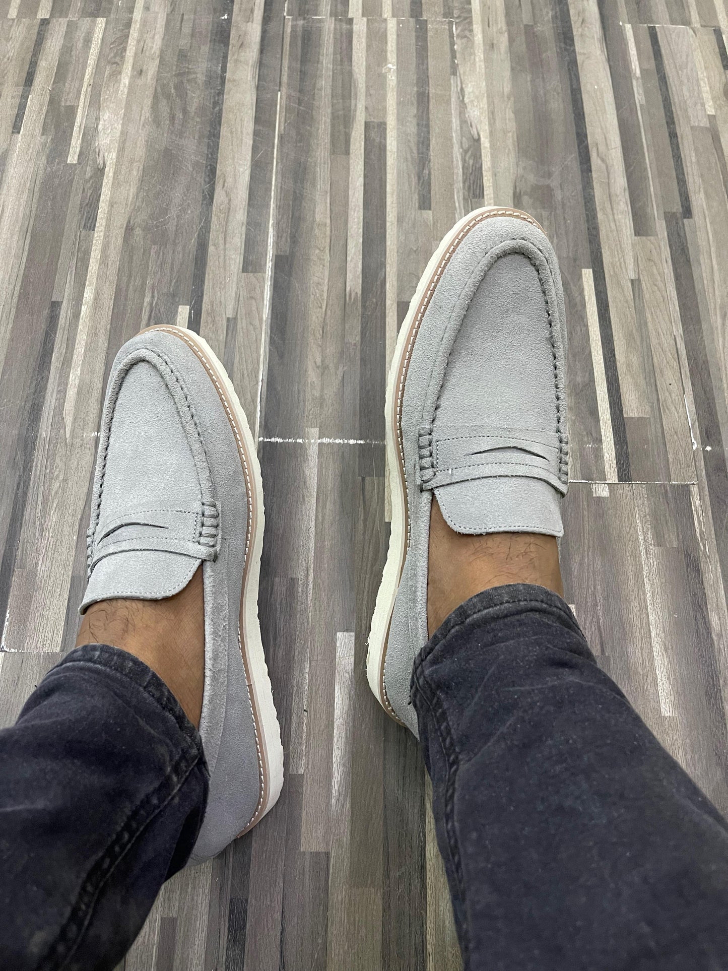 GREY STRAP MOCCASIN