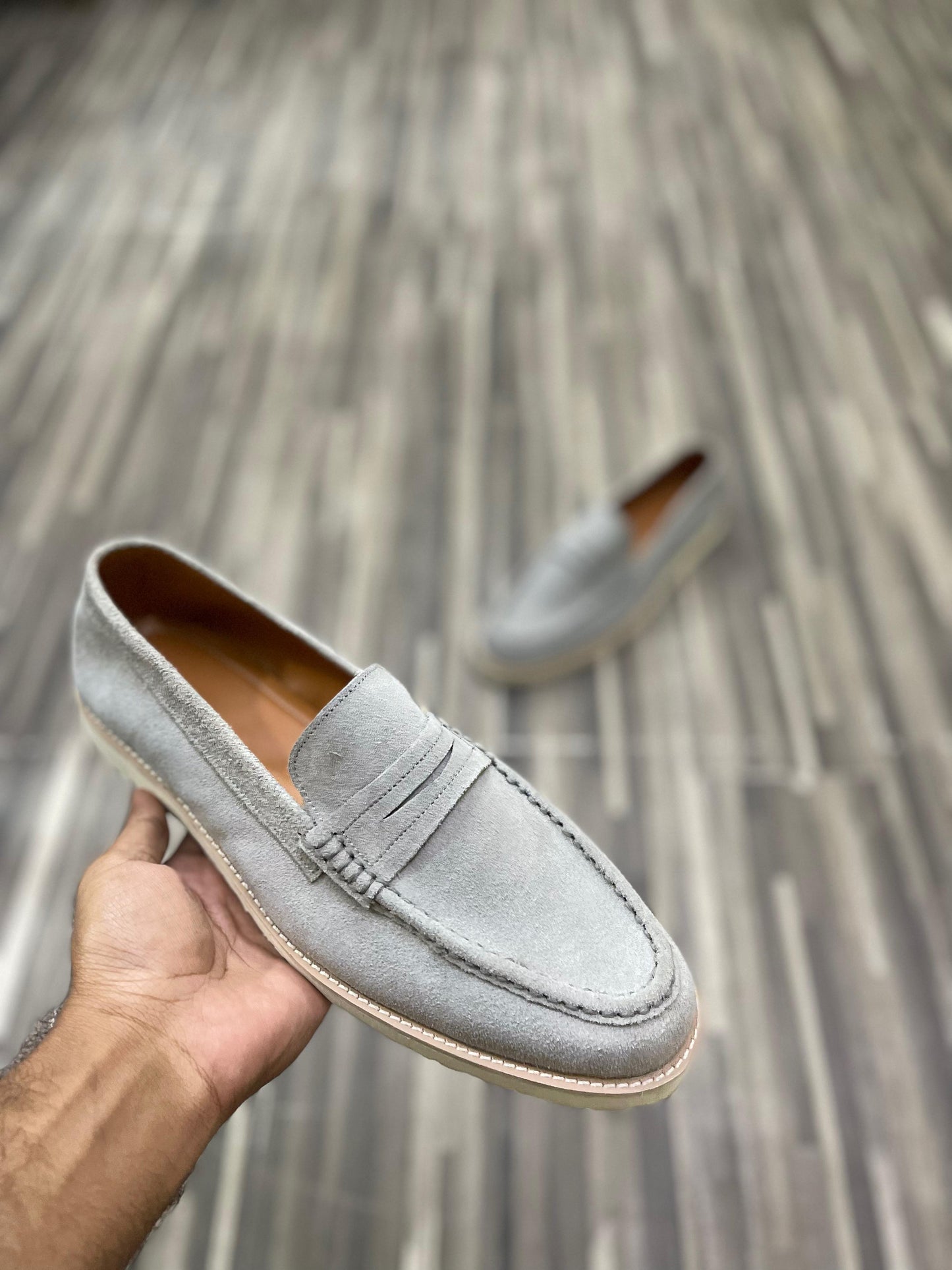 GREY STRAP MOCCASIN