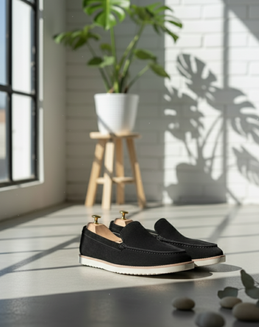 Black Suede Moccasin-8030