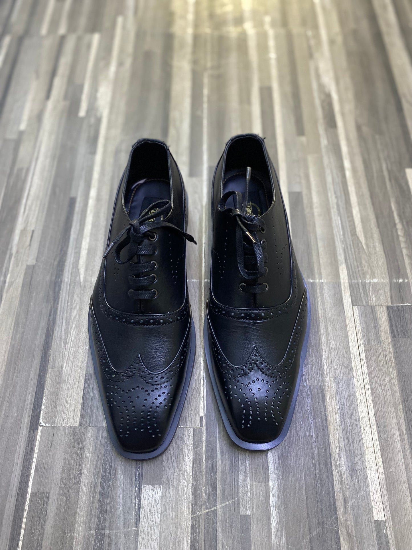 BROGUE LEATHER BLACK FORMAL SHOES