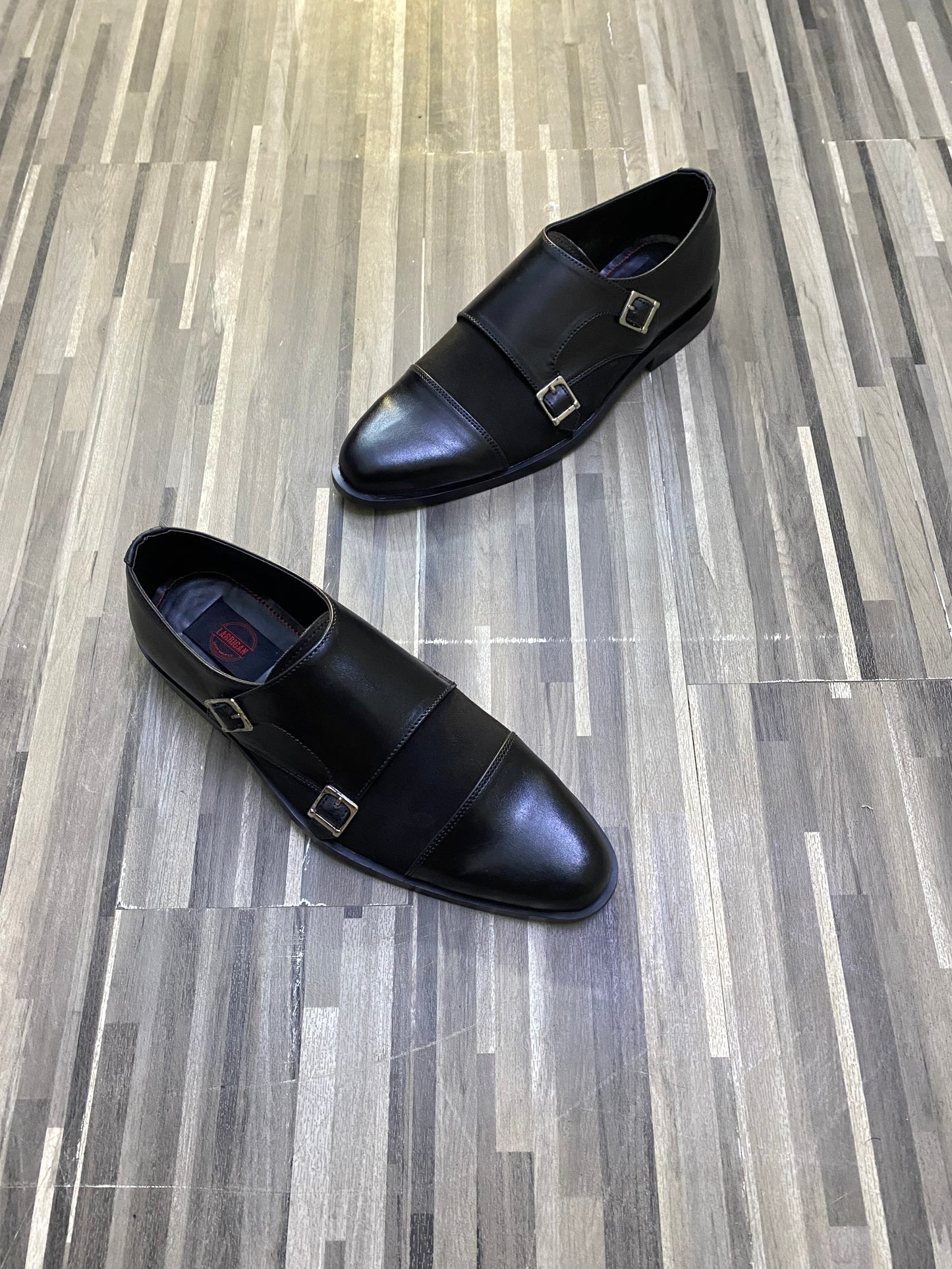 Double Monk Black Formal Shoe