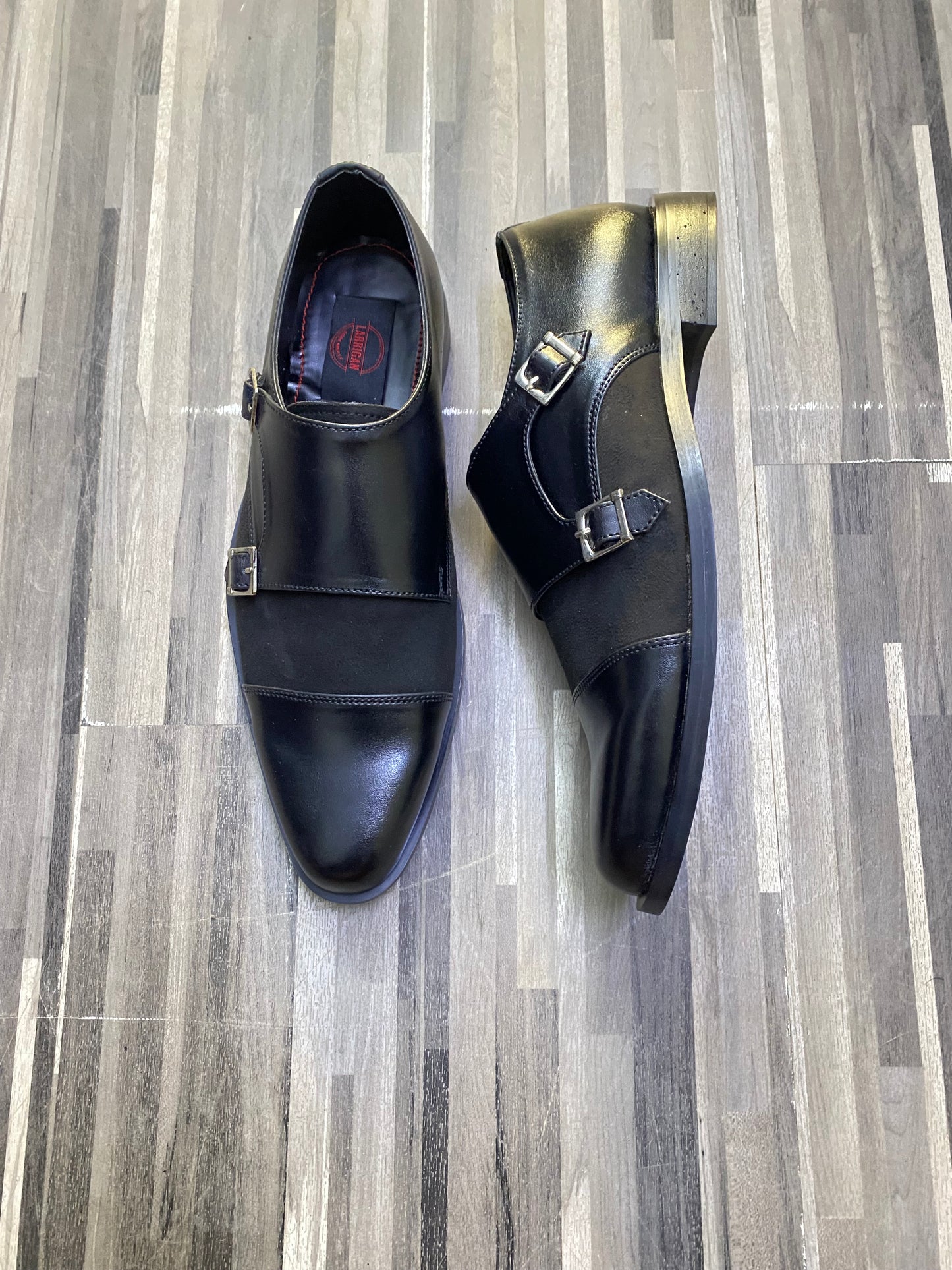 Double Monk Black Formal Shoe