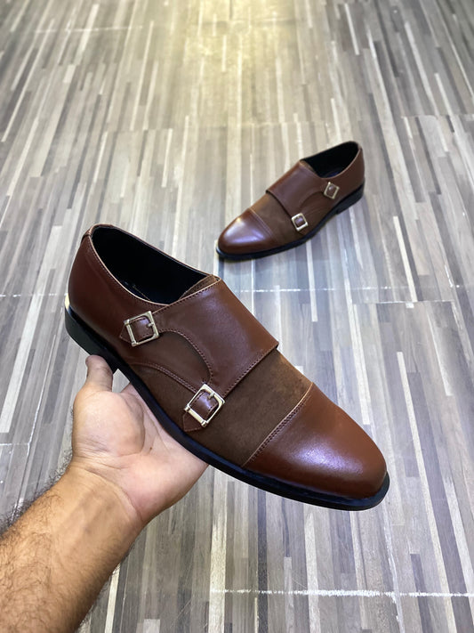 Double Monk Brown Formal Shoe